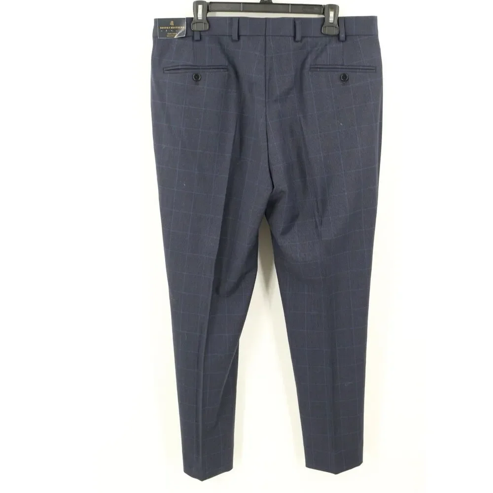 Brooks Brothers Mens Explorer Regency Fit Plaid Wool Blend Slacks Pants 36 x 30
